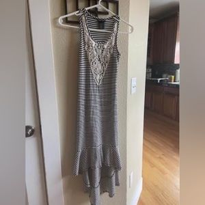 Black and White asymmetrical maxi dress